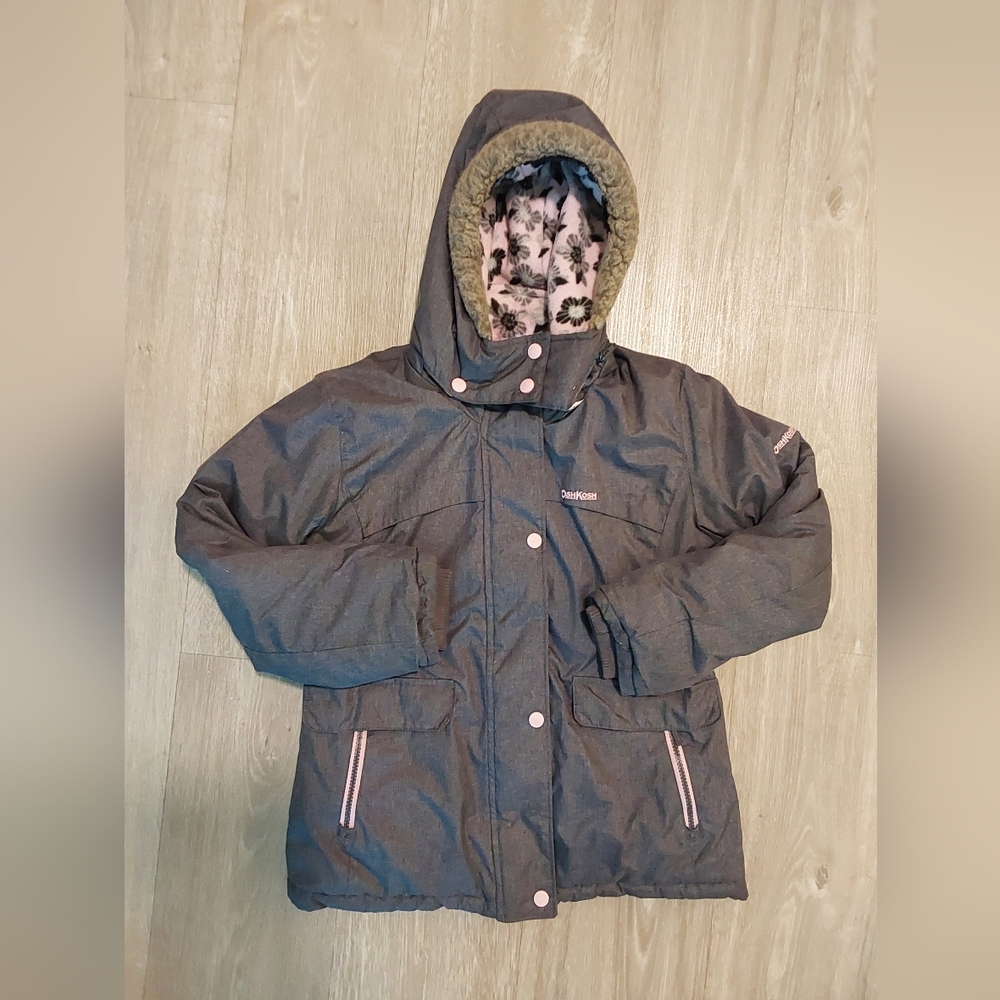 Kids Gray Jacket with Faux Fur Lining